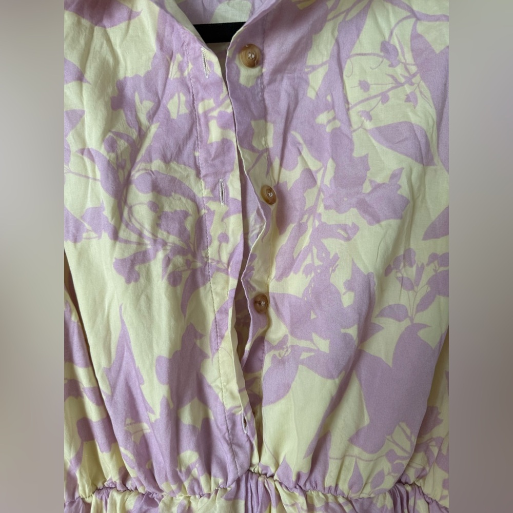 Kariella Cute Floral Preppy Spring Collared Button Up 100% Cotton Dress - Picture 4 of 12